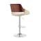 Armen Living Colby Adjustable Cream Faux Leather and Chrome Finish Bar Stool LCCYBAWACR - alternate 5